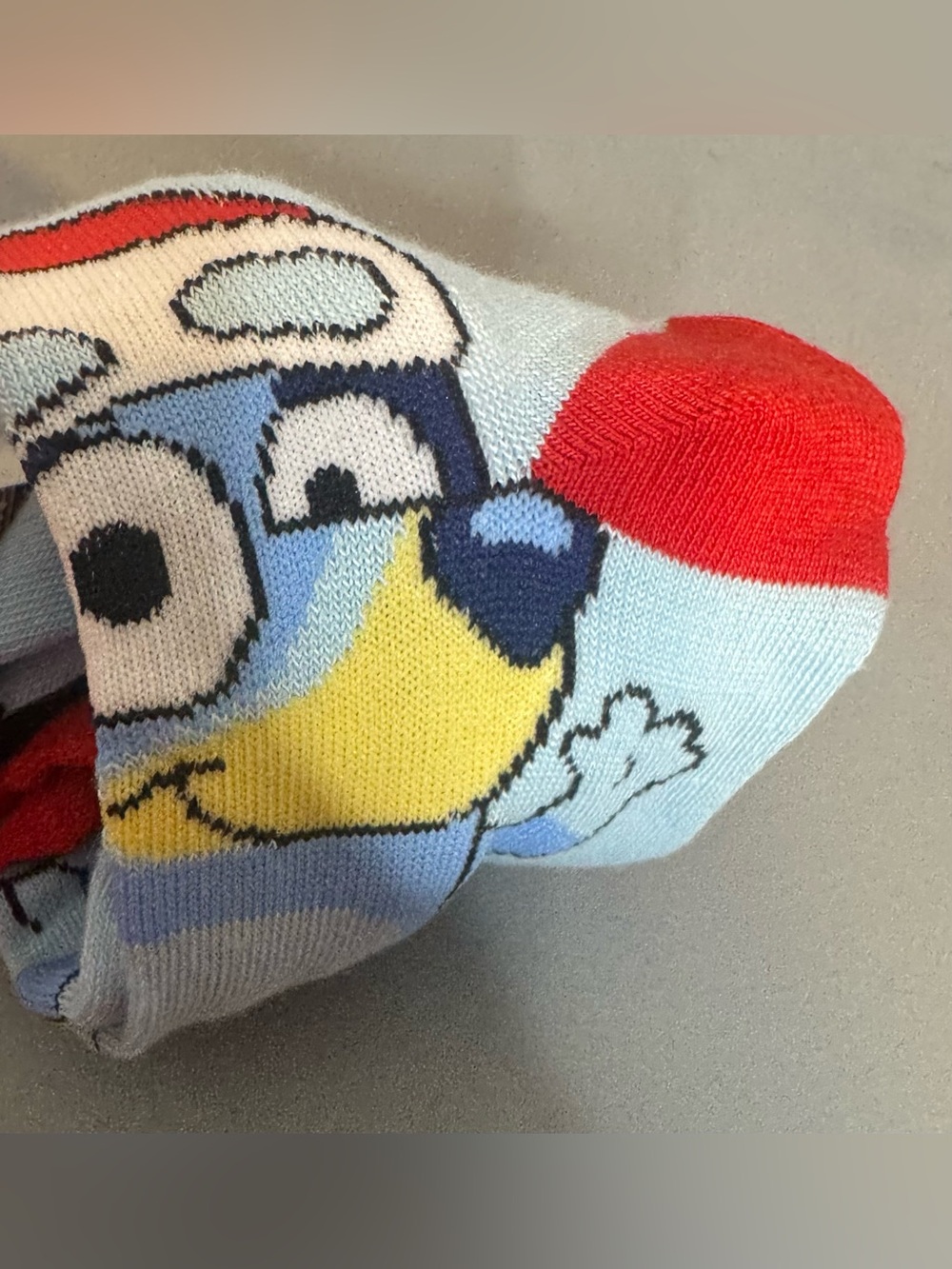 Bluey Kids Christmas Crew Socks - Light Blue & Red holiday unisex - Picture 2 of 2